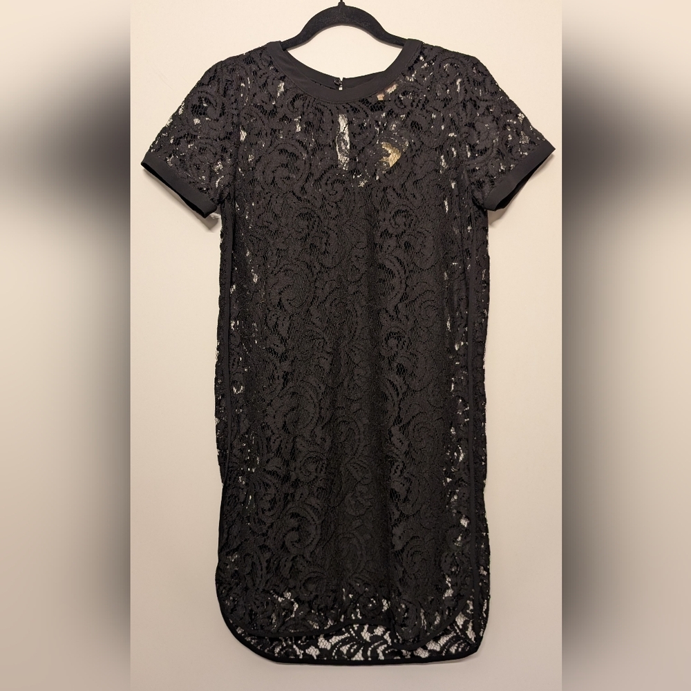 MICHAEL Michael Kors Short Sleeve Black Lace Overlay Dress – Size 2 – NWT
